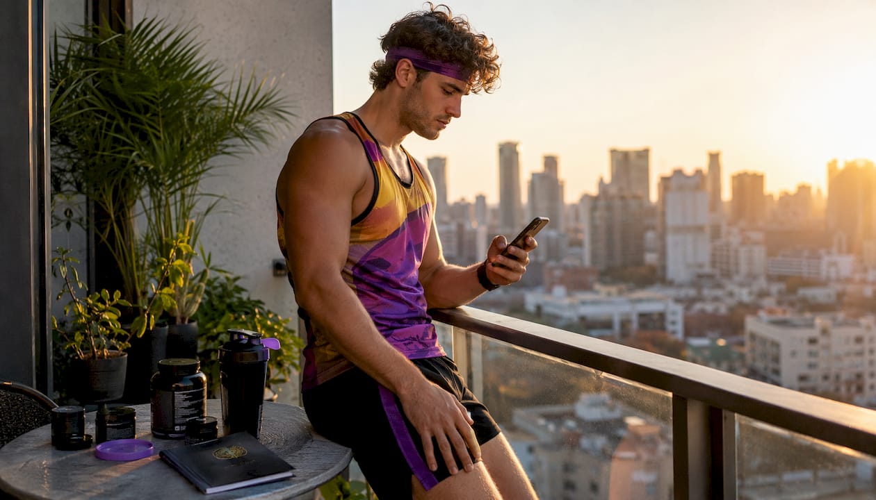 Athlete verifying supplement certification online