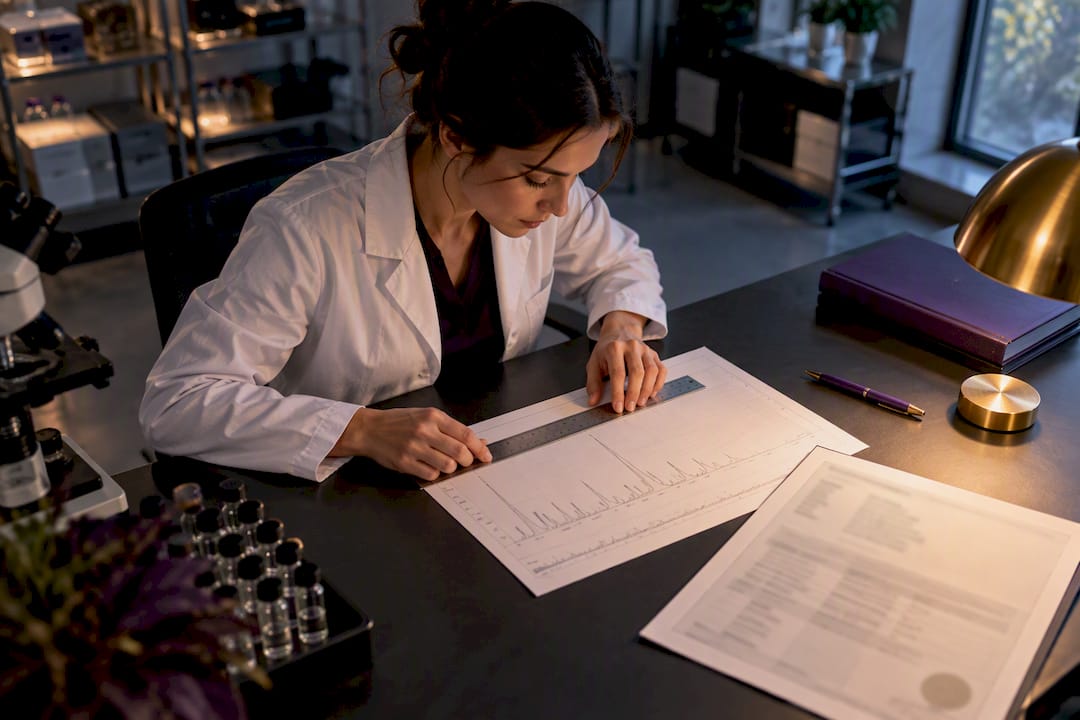 Reviewer examining a lot-specific COA