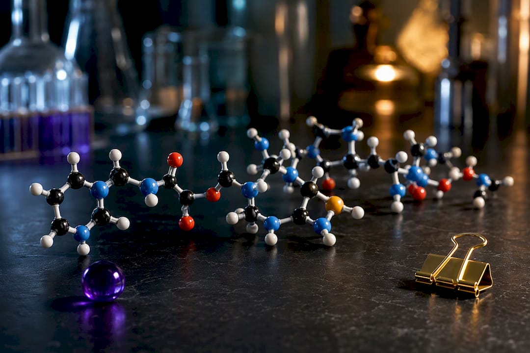 Peptide molecular model in analytical laboratory