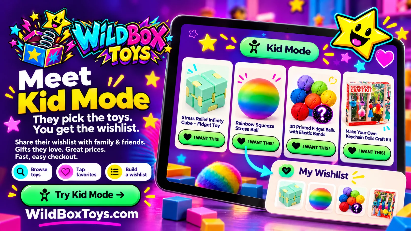 WildBox Toys Kid Mode wishlist